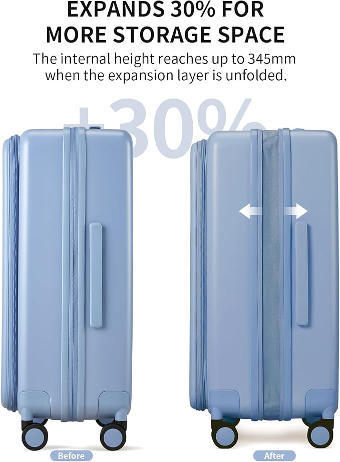 aji Expandable Top Open 26 Inch Checked Luggage - Image 3