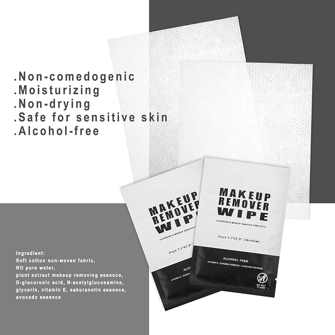 50 pcs Makeup Remover Wipes Bulk Individually Wrapped Makeup Wipes Single - Image 4