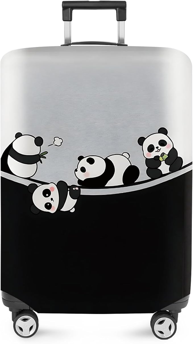 ANNA QUEEN Panda Family Luggage Cover, Cute Panda Design Suitcase Protector by ANNAQUEEN