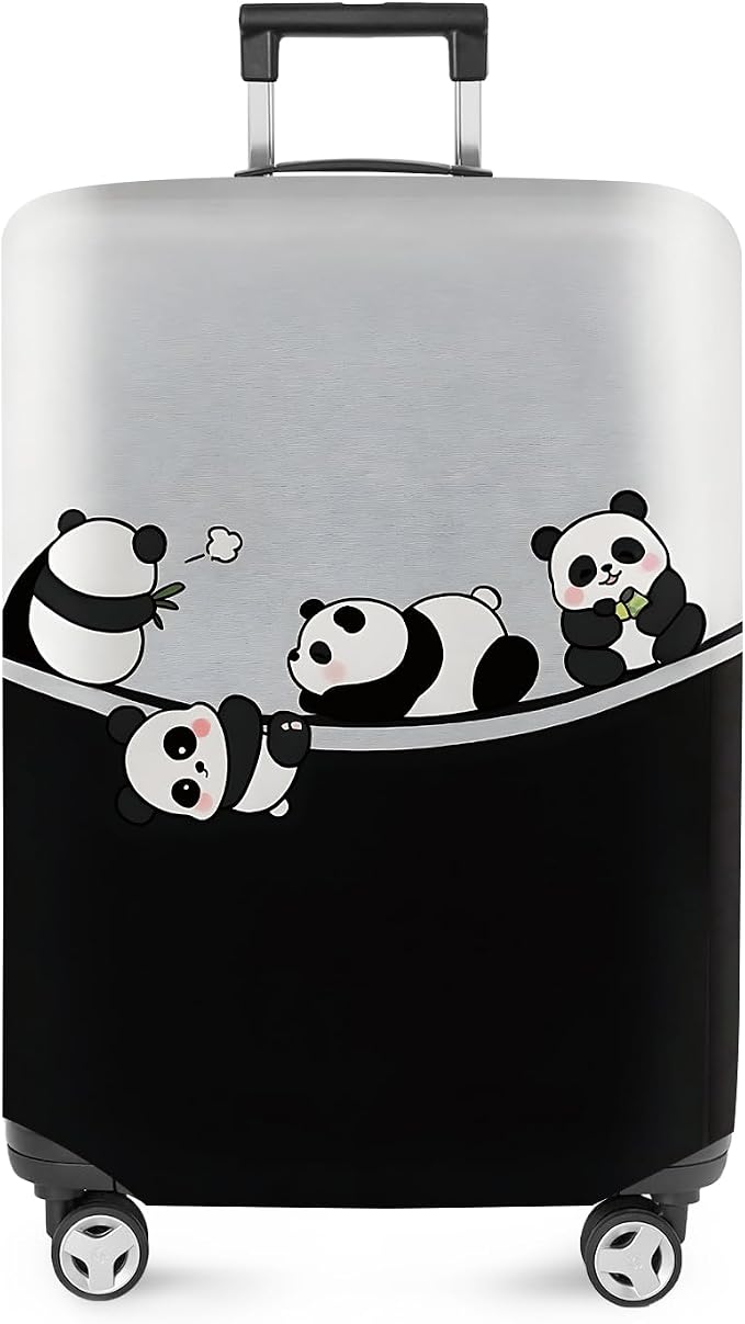 ANNA QUEEN Panda Family Luggage Cover, Cute Panda Design Suitcase Protector by ANNAQUEEN