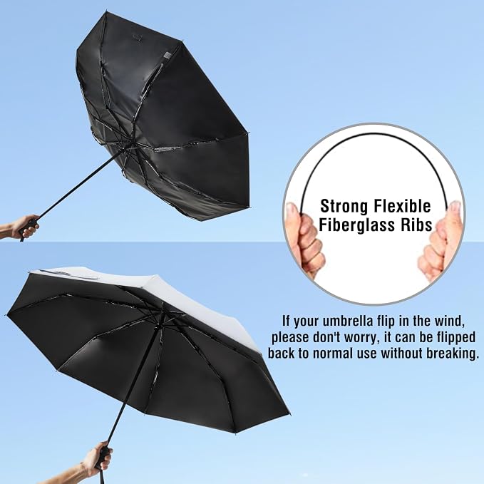 G4Free UPF 50+ UV Protection Large Travel Umbrella 42/46 Inch Auto Open Close - Image 5