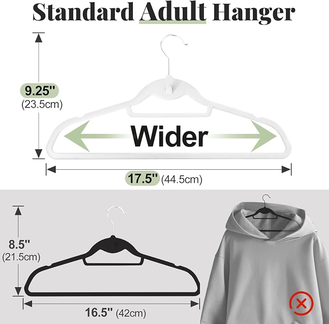 Velvet Felt Stackable Hangers 50 Pack, Non Slip, - Image 3