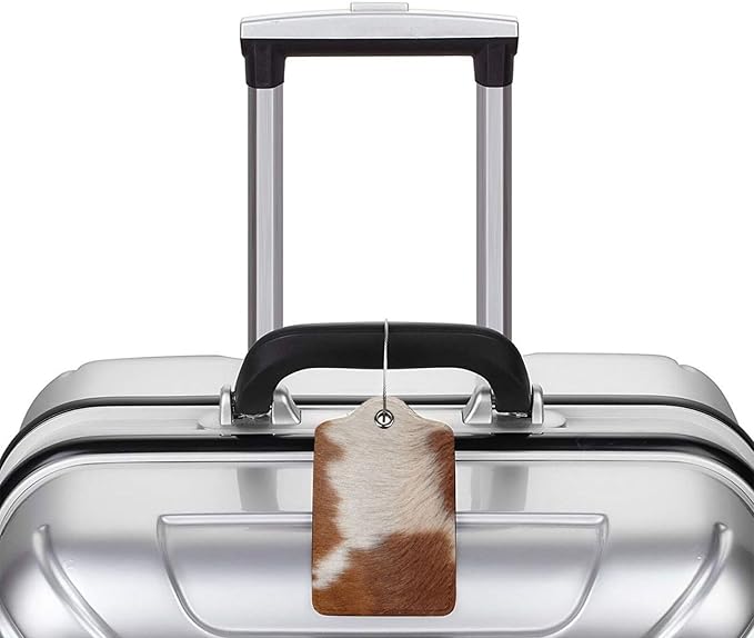2 Pcs Funny Brown Cowhide Pattern Luggage Tag - Image 5