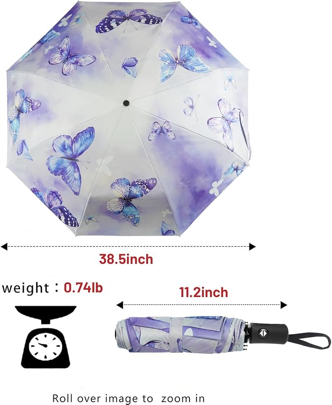 SY COMPACT Travel Umbrella Windproof Automatic Umbrellas Small Compact UV Sun - Image 2