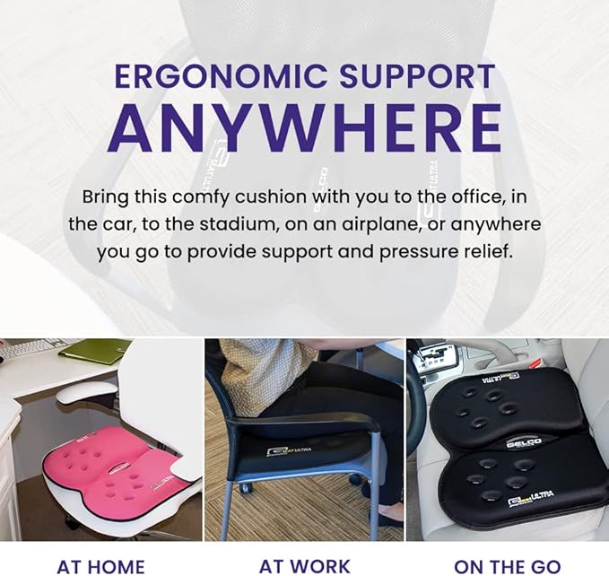 GSeat Ultra Orthopedic Gel and Foam Seat Cushion – - Image 4