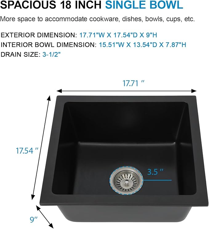 18 Granite Composite Bar Sink - Image 5