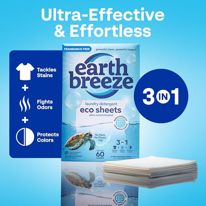 Earth Breeze Laundry Detergent Sheets Fragrance-Free - Image 3