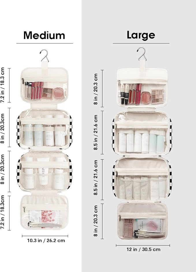 Narwey Travel Toiletry Bag for Women Large Hanging Makeup Bag Organizer - Image 3