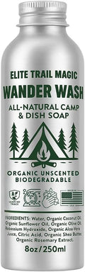 Wander Wash -Biodegradable Camp & Dish Soap Unscented | Made in USA | Organic by Elite+Trail+Magic