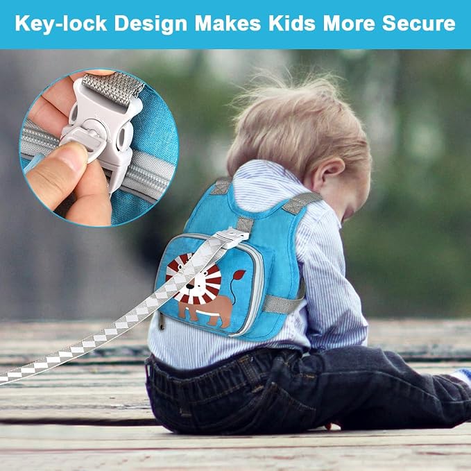 Toddler Harness Leash+ Anti Lost Wrist Link, Accmor Adorable Lion Baby Harness - Image 4