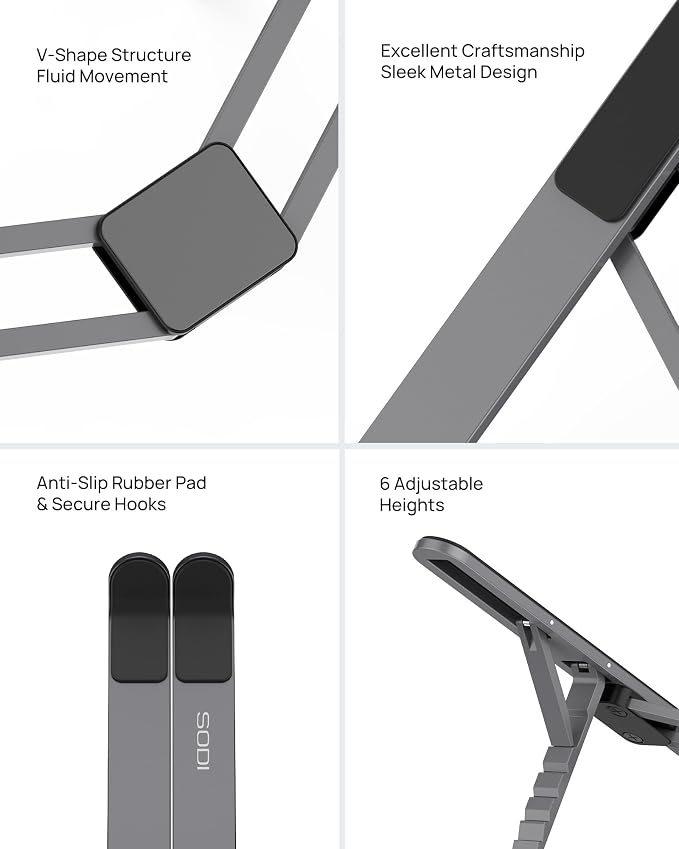 SODI Foldable Laptop Stand for Desk, Lightweight Portable Laptop Stand for - Image 6