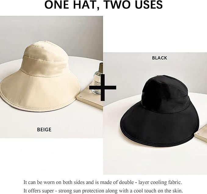 Sun Hats for Womens Wide Brim UV Protection Fishing Hats Packable Reversible - Image 9