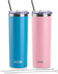 koodee 20 oz Tumbler with Lid and Straw-2 Pack Stainless Steel Insulated Coffee by koodee