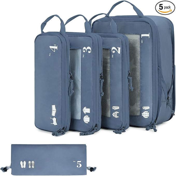 ECOHUB 5 Set Compression Packing Cubes by ECOHUB