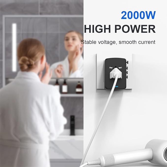 JMFONE 35W PD Universal Travel Adapter, Fast Charging International Power Plug - Image 3