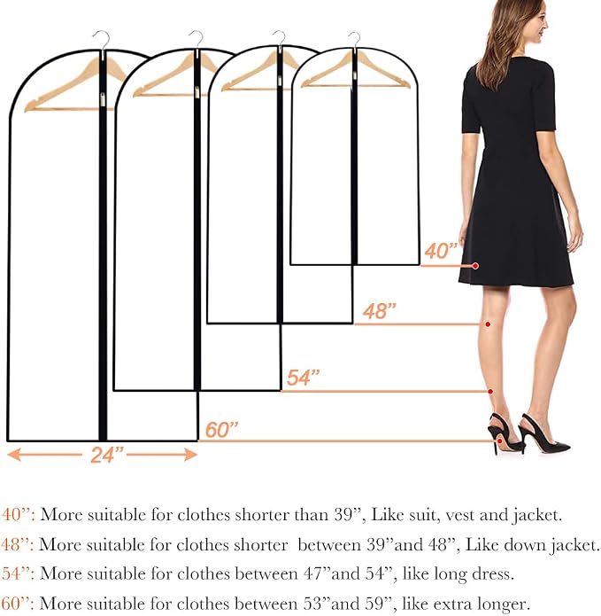 Garment Bags for Hanging Clothes Travel Clothing Suit Bags for Closet Storage - Image 2