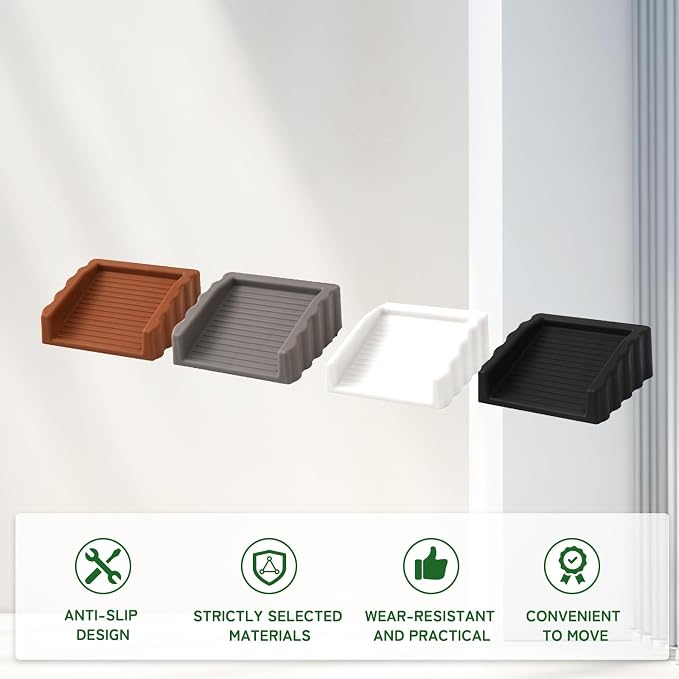 4Pack Door Stoppers Doorstop, Rubber Door Stoppers Wedge, Doors Stops - Image 5