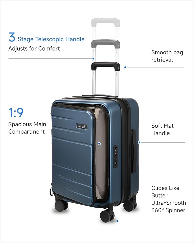 Carry On Luggage Top Opening, FLT Expandable Polycarbonate Hard Shell Suitcase - Image 6