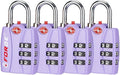 Forge Luggage Locks TSA Approved 4 Pack Purple, Small Combination Lock by Forge