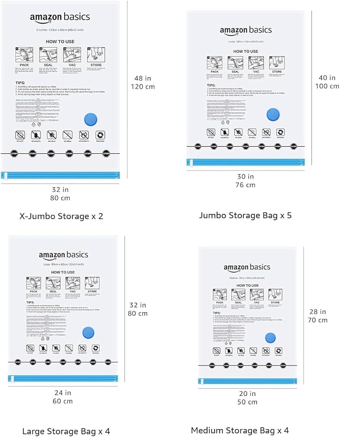 Amazon Basics Vacuum Compression Space Saving Storage Bags - Image 7