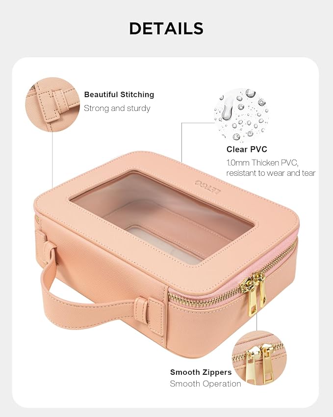 LETGO Clear Makeup Bag Travel Cosmetic Case Transparent Toiletry Bag - Image 3