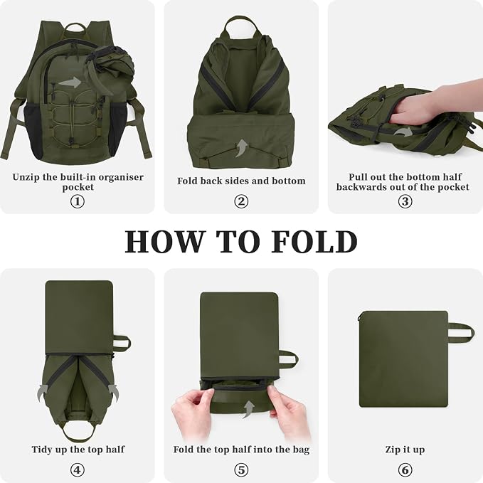 ZOMFELT Hiking Backpack for Women Men, 15L Lightweight Packable Backpacks for - Image 7