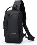 Sling Bag for Men Anti-theft USB Crossbody Shoulder Backpack Purse Waterproof by ISDULA