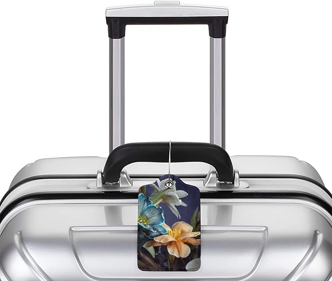Retro Tulips Luggage Bag Case Tags - Image 5