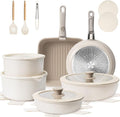 KIKCOIN Ceramic Cookware Set, Non Toxic Kitchen Cooking Set by Kikcoin