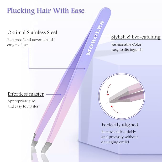 MORGLES Tweezers Set, Professional Nail Clippers and Tweezer Kit - Image 2