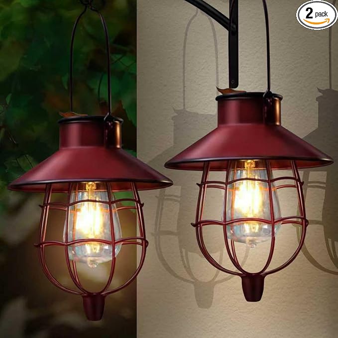 2 Pack Solar Lanterns Outdoor Waterproof Hanging Solar Lights by Czarniozk