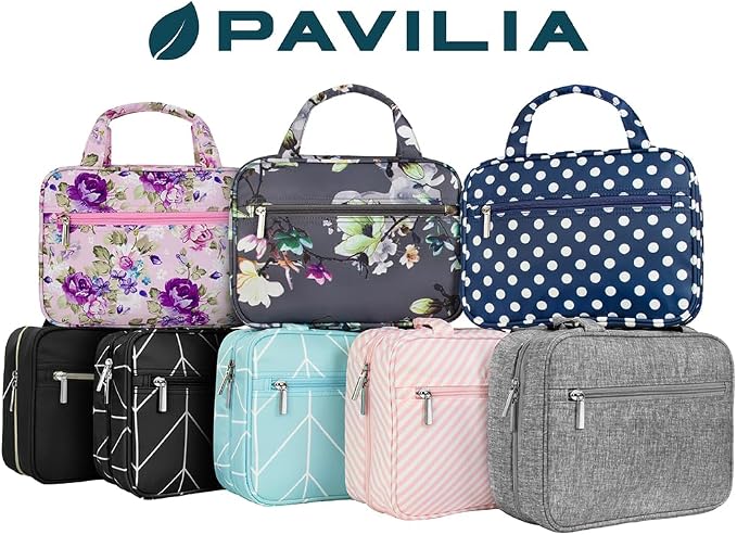 PAVILIA Hanging Toiletry Bag Travel Bag Women Men, Foldable Cosmetic Organizer - Image 9