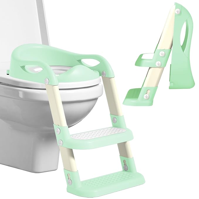 Potty Training Seat with Step Stool Ladder, Adjustable Foldable Potty Seat by Unknown