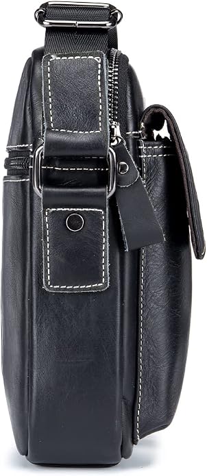 KPYWZER Genuine Leather Shoulder Bag Small Men Messenger Pack Handbag Sling - Image 3