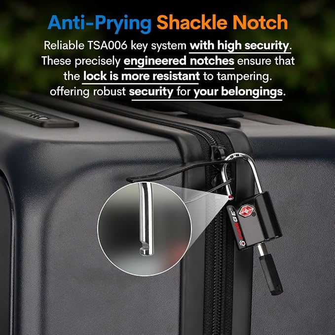 TSA Approved Luggage Locks, Ultra-Secure Dimple Key Travel Locks - Image 5