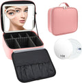 Travel Makeup Bag with LED Mirror and 10x magnifying glass with 3 Lighted by Unknown