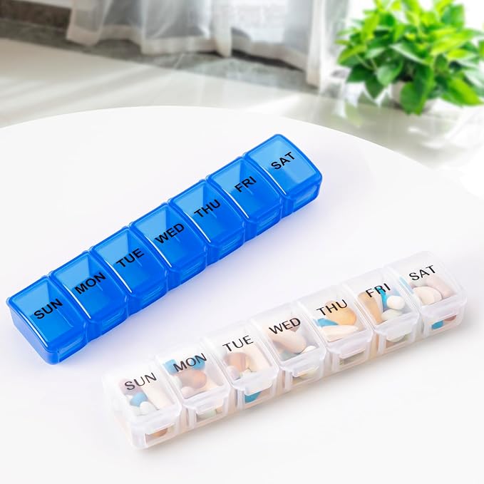 Small Pill Organizer 2 Times a Day, 2 Pack 7 Day Pill Box 1 Time a Day - Image 6