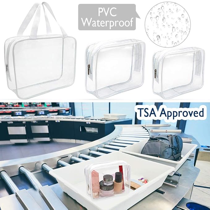 APREUTY Clear Makeup Bags, TSA Approved 6Pcs Cosmetic Makeup Bags Set Clear PVC - Image 4
