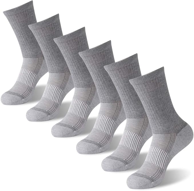 FOOTPLUS Hiking Copper Compression Socks, Unisex Cushioned Sole Arch Support by FOOTPLUS