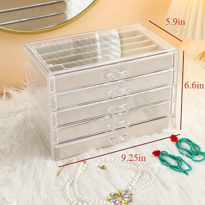 5 Drawers Necklace Organizer Storage, Tray - Image 4