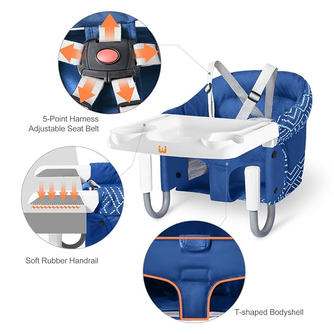 MTWML Hook On High Chair with Tray, Portable Baby High Chair That Attaches to - Image 4
