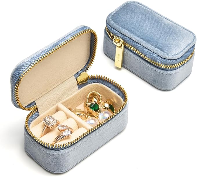 TAIMY Mini Jewelry Travel Case, Velvet Small Travel Jewelry Box, Portable by TAIMY