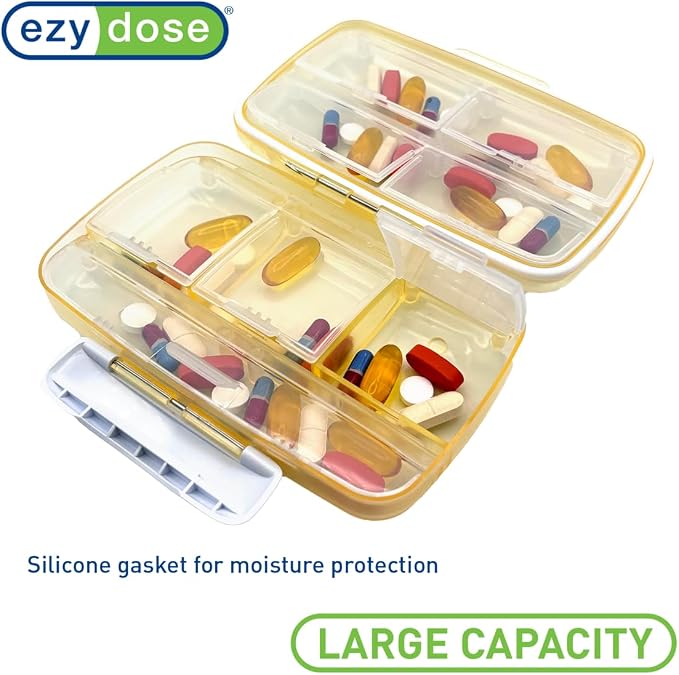 EZY DOSE Moisture-Proof Pill Case, Medicine Planner, Vitamin Organizer Box - Image 2