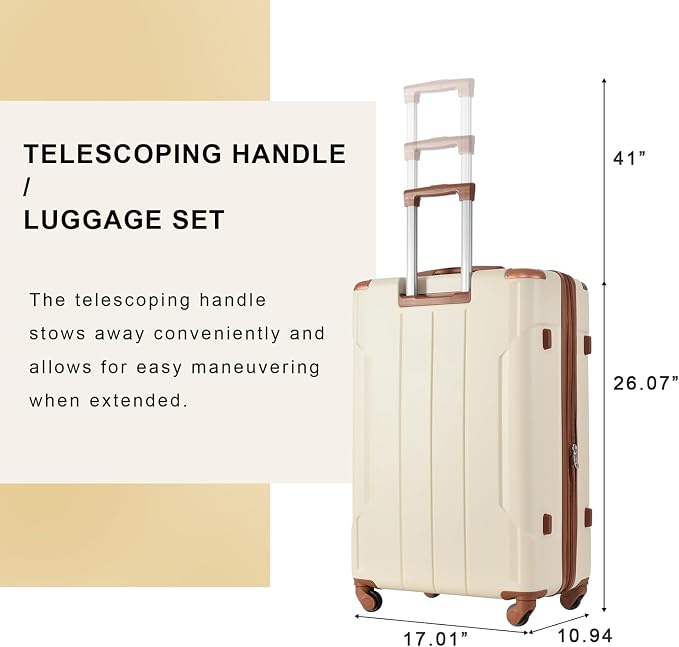 Merax Suitcases With Wheels Hardside Luggage Sets 3 Piece, Expandable And - Image 9