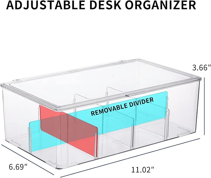 Yesesion Clear Plastic Cord Organizer Box - Image 2