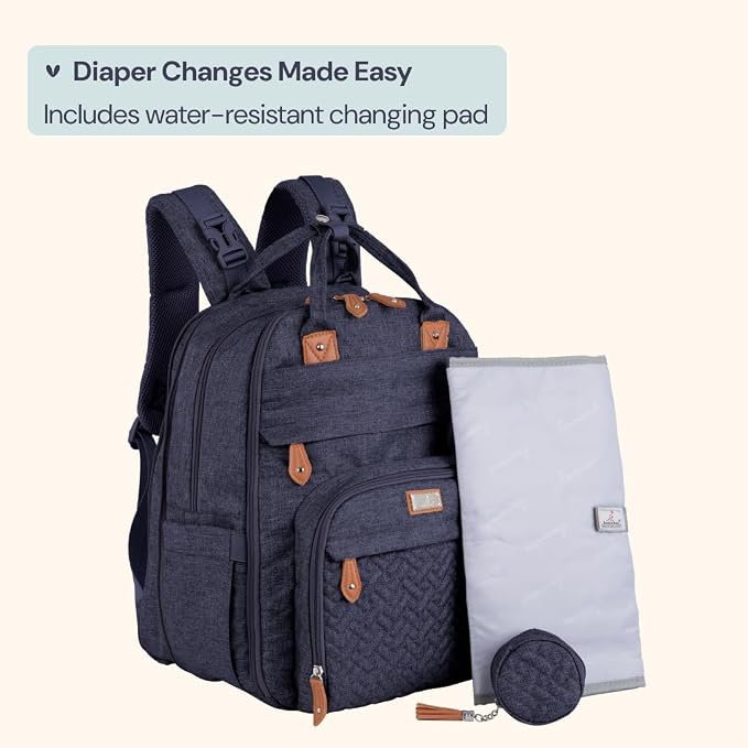 BabbleRoo Extra Large Diaper Bag Backpack, Expandable Baby Bag - Image 7