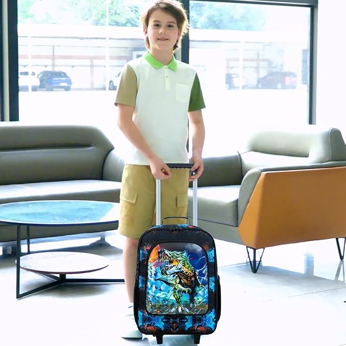 Kids Luggage for Boys Girls, Toddler Rolling Travel Carry on Suitcase - Image 2