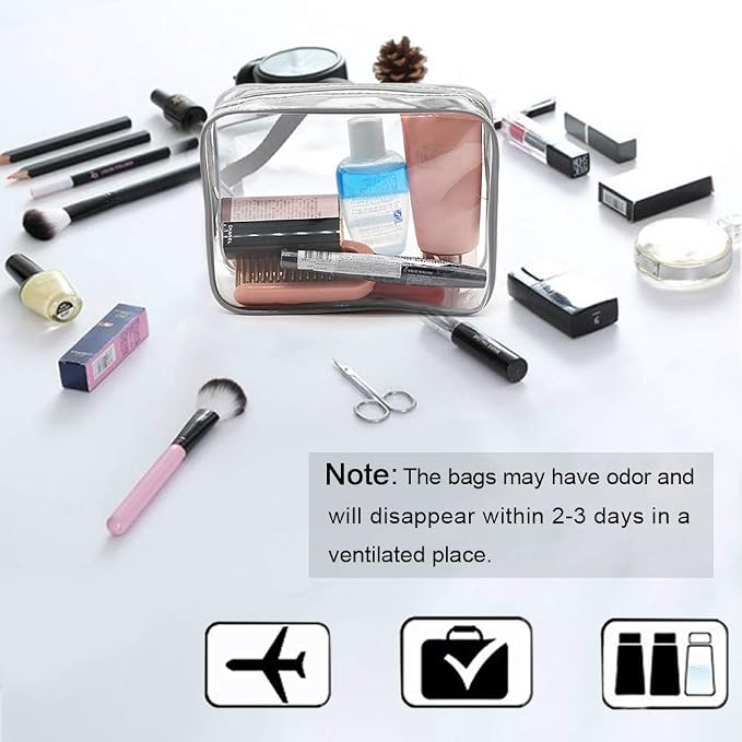 APREUTY Clear Makeup Bags, TSA Approved 6Pcs Cosmetic Makeup Bags Set Clear PVC - Image 5