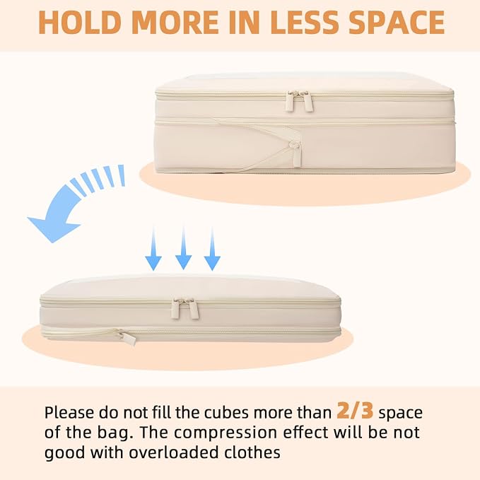 BAGAIL 4 Set/6 Set/8 Set Compression Packing Cubes Travel Accessories - Image 5