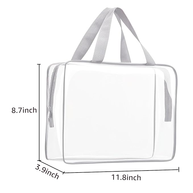 2Pcs Crystal Clear PVC Travel Toiletry Bag Kit - Image 4